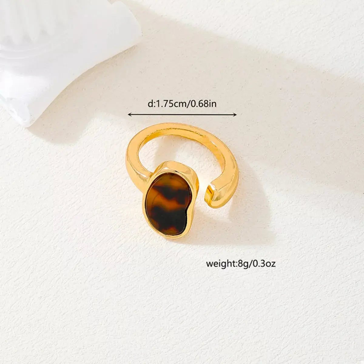18K Gold - Plated Oval Open Ring - SmileBen