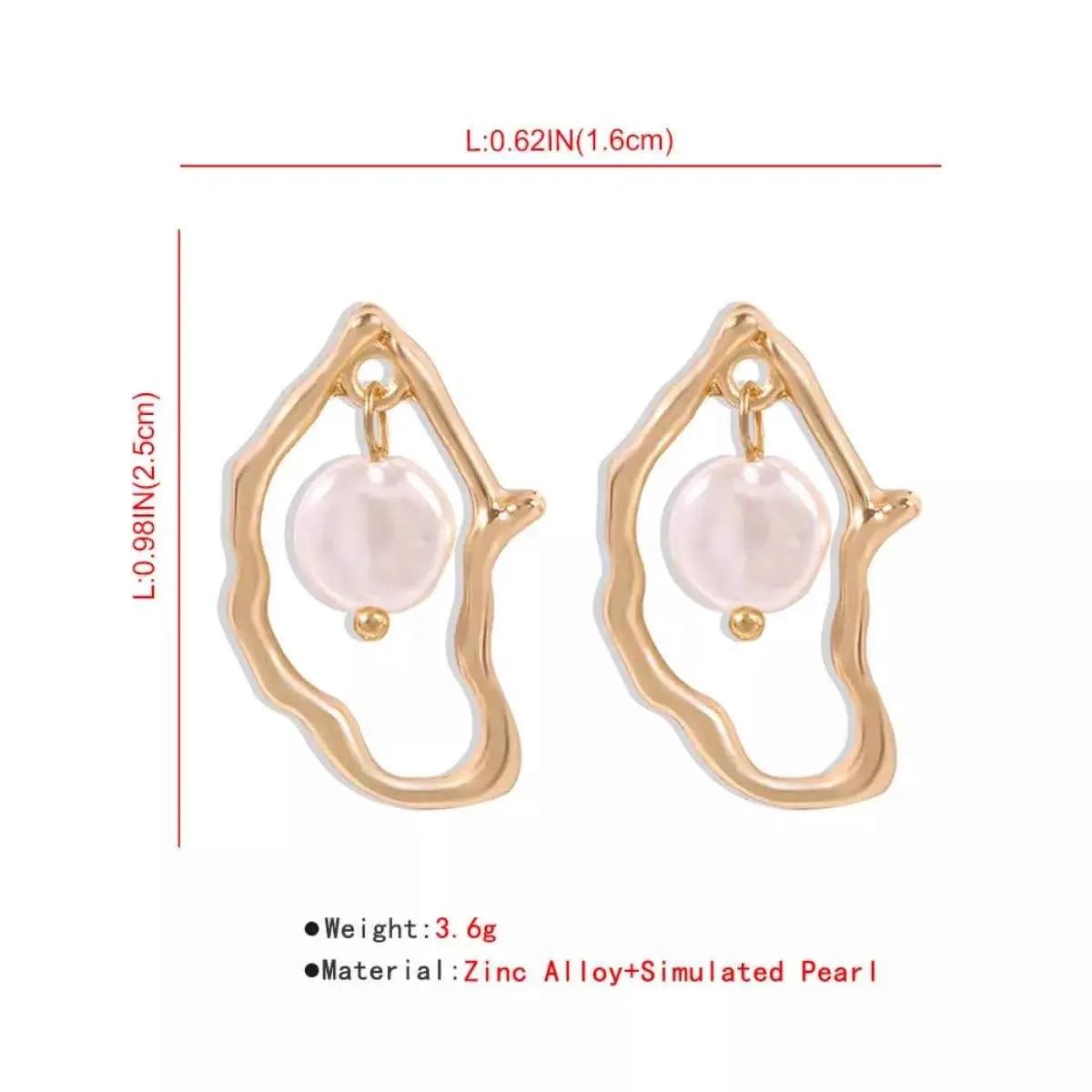 18K Gold - Plated Pearl Earrings - SmileBen