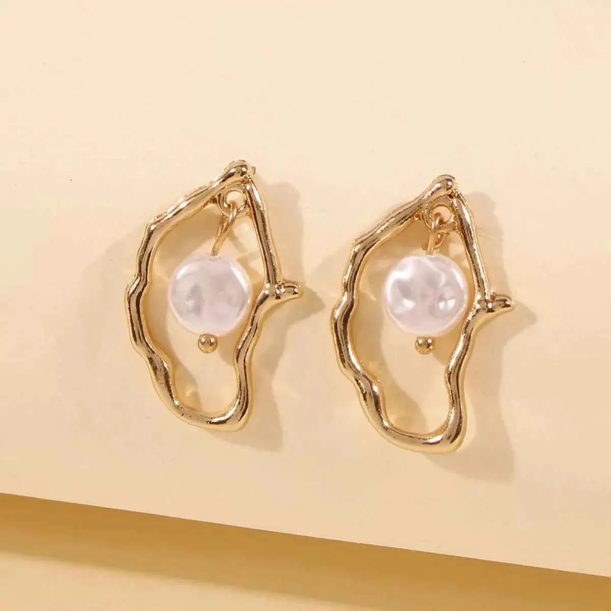 18K Gold - Plated Pearl Earrings - SmileBen