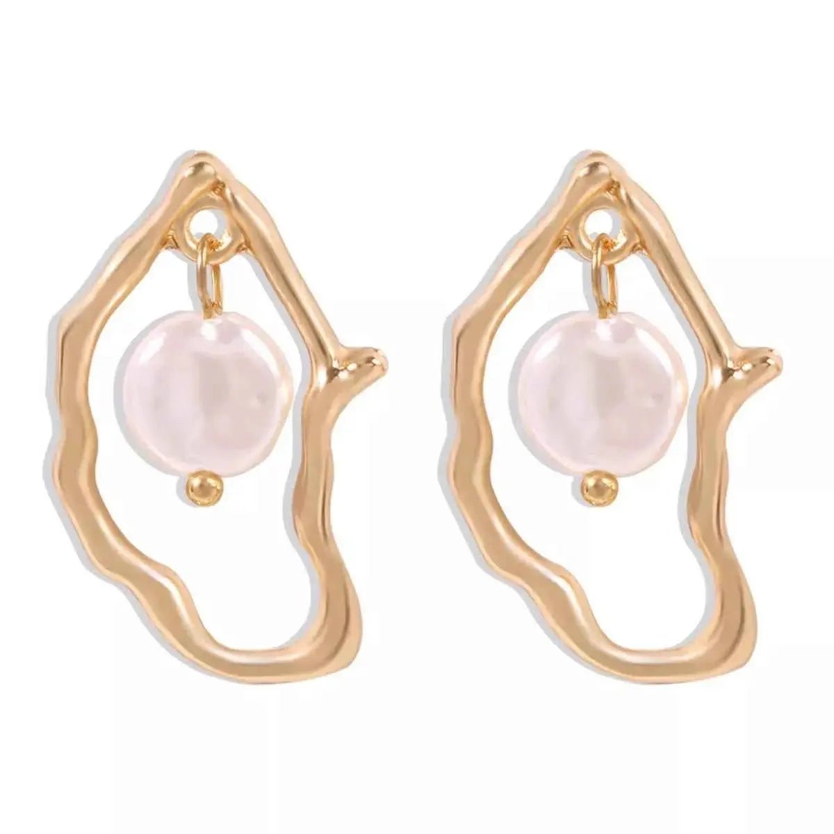 18K Gold - Plated Pearl Earrings - SmileBen