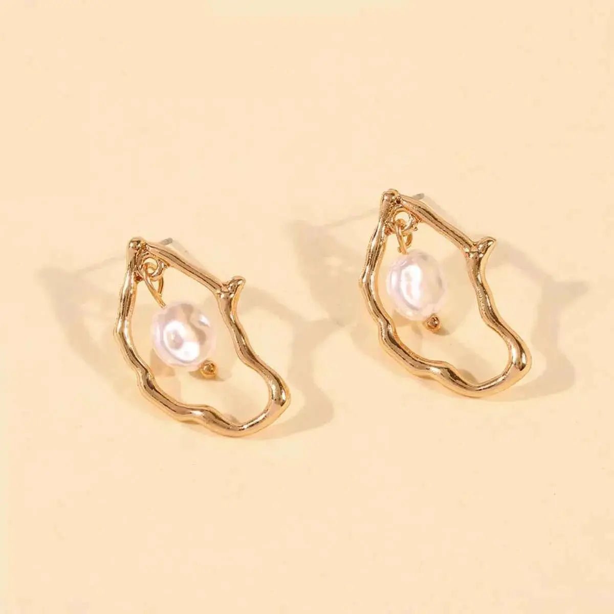 18K Gold - Plated Pearl Earrings - SmileBen