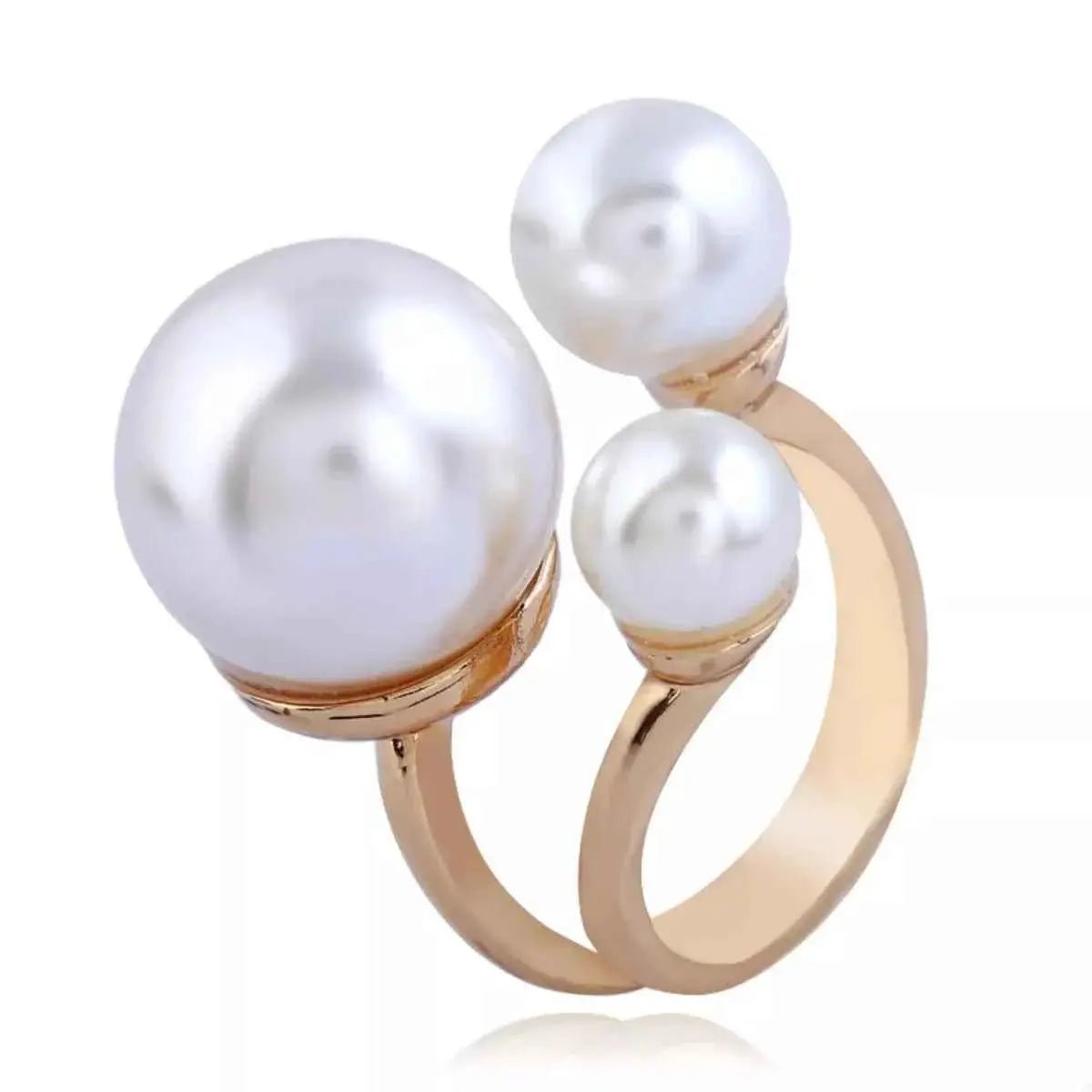 18K Gold - Plated Pearl Open Ring - SmileBen