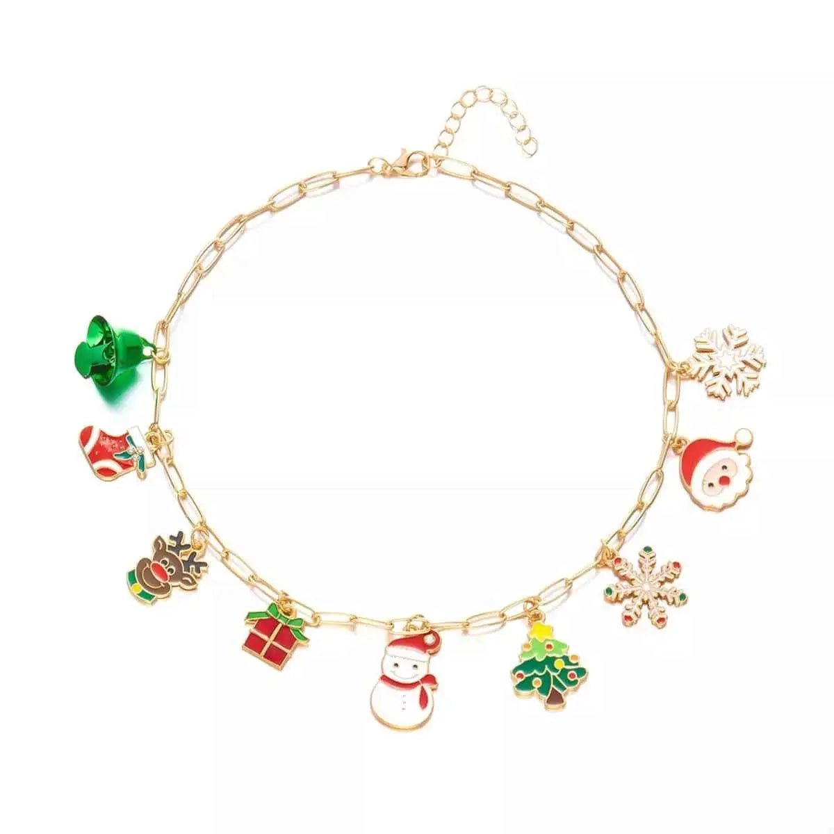 18K Gold - Plated Resin Christmas Theme Necklace - SmileBen