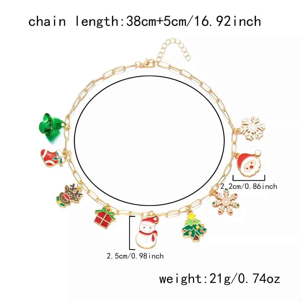 18K Gold - Plated Resin Christmas Theme Necklace - SmileBen