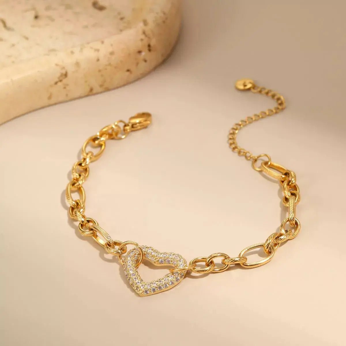 18K Gold - Plated Rhinestone Chain Bracelet - SmileBen