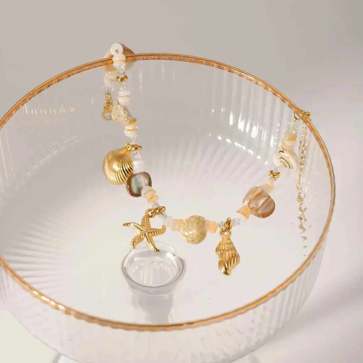 18K Gold - Plated Shell Charm Bracelet - SmileBen