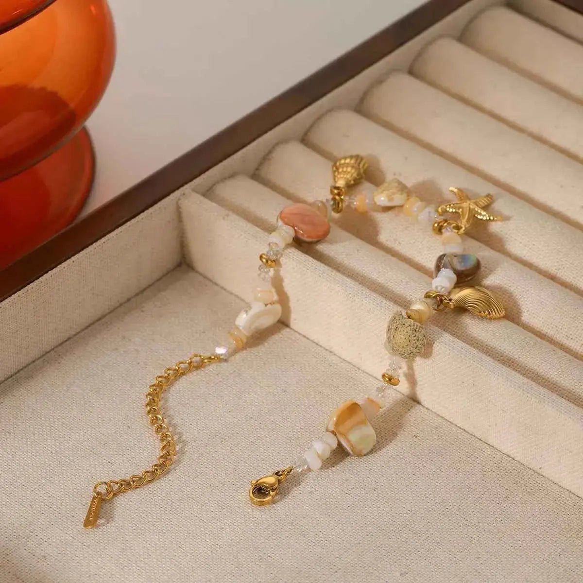 18K Gold - Plated Shell Charm Bracelet - SmileBen