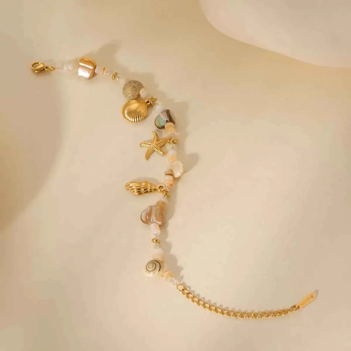 18K Gold - Plated Shell Charm Bracelet - SmileBen