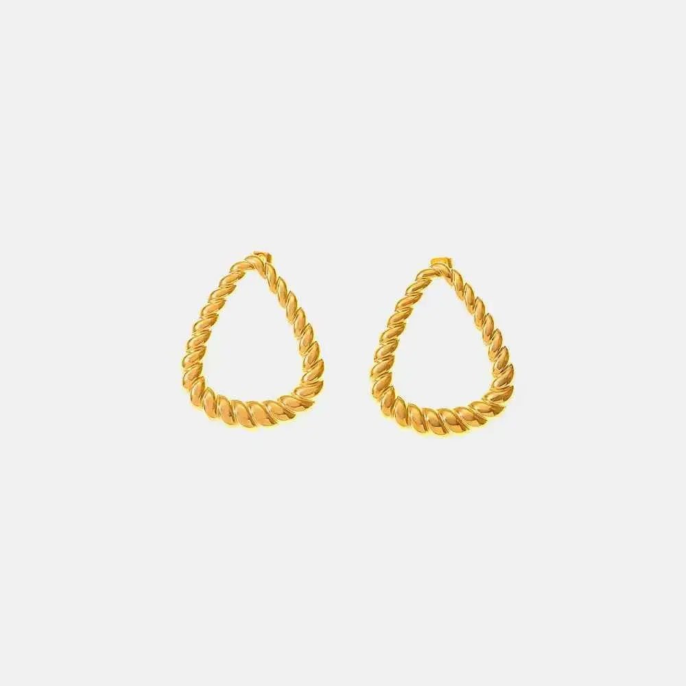 18K Gold - Plated Twisted Earrings - SmileBen