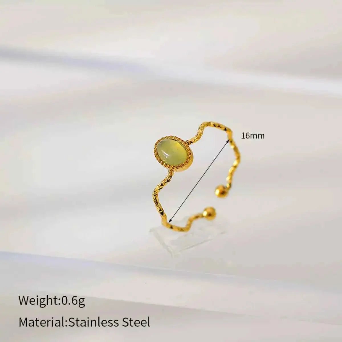 18K Gold - Plated Wave Open Ring - SmileBen
