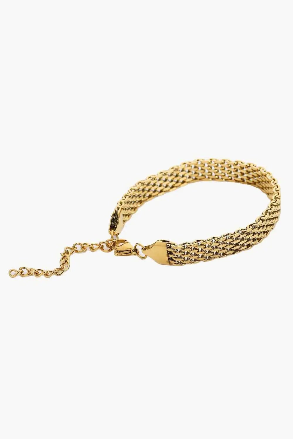 18K Gold - Plated Wide Chain Bracelet - SmileBen