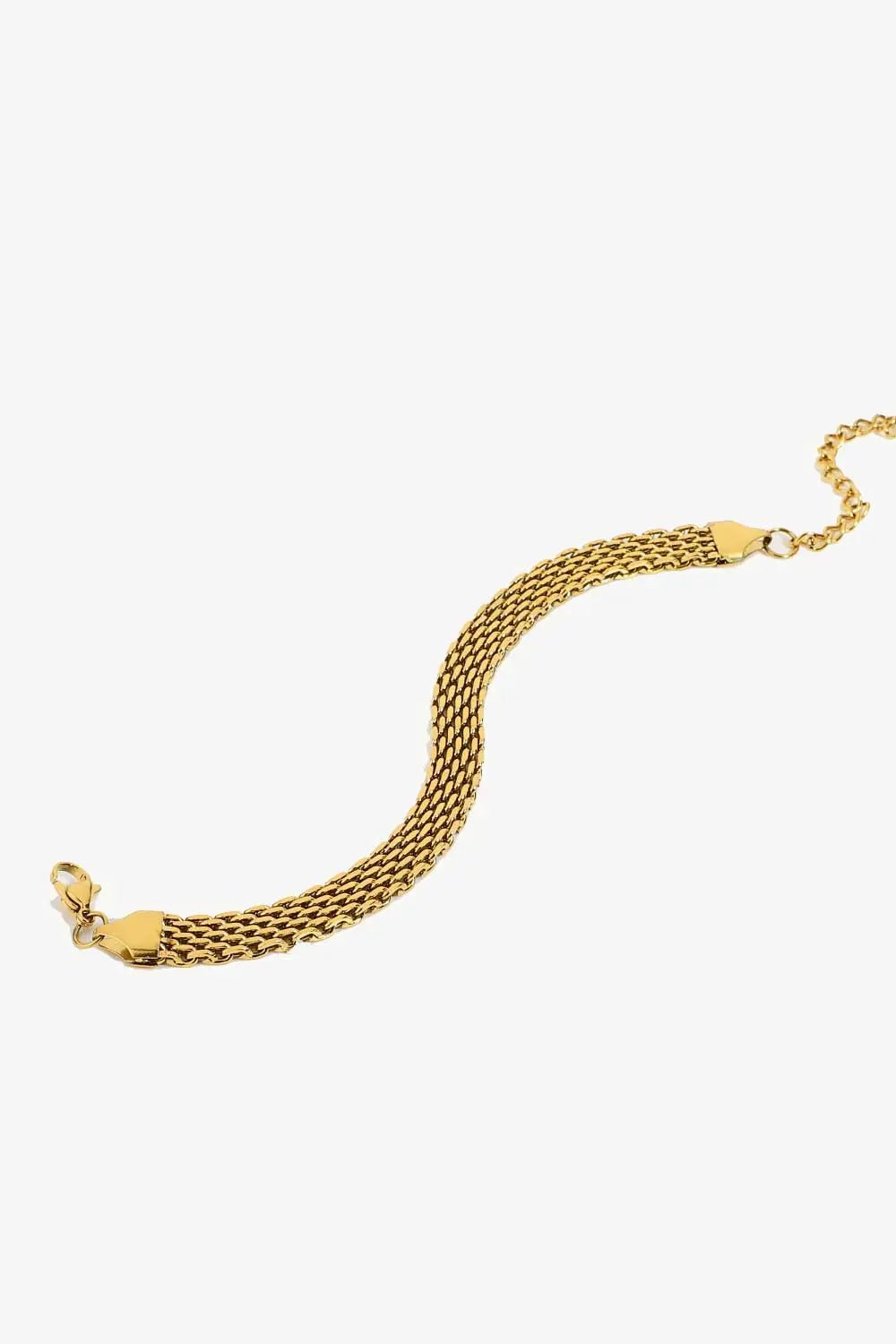 18K Gold - Plated Wide Chain Bracelet - SmileBen