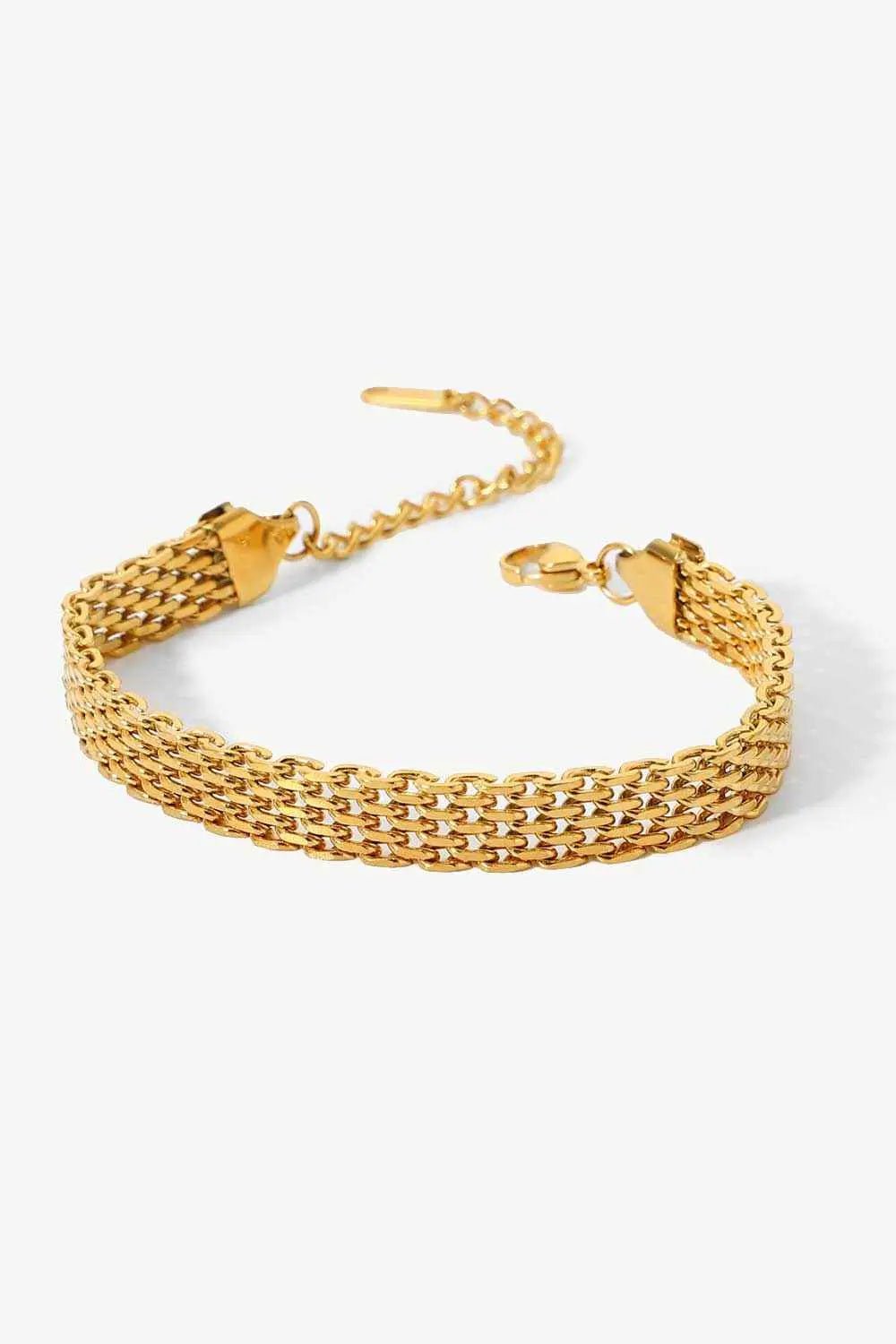 18K Gold - Plated Wide Chain Bracelet - SmileBen