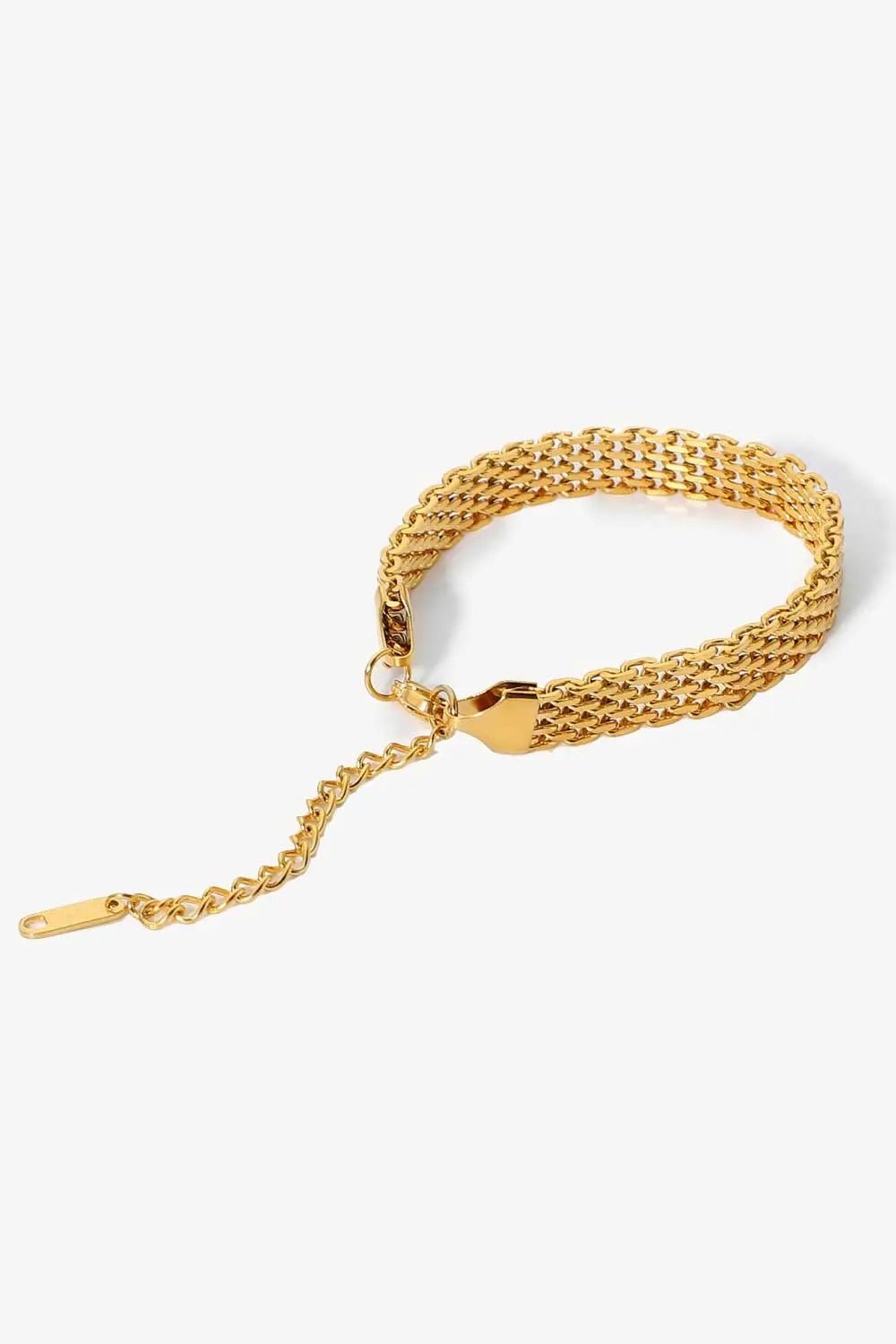 18K Gold - Plated Wide Chain Bracelet - SmileBen