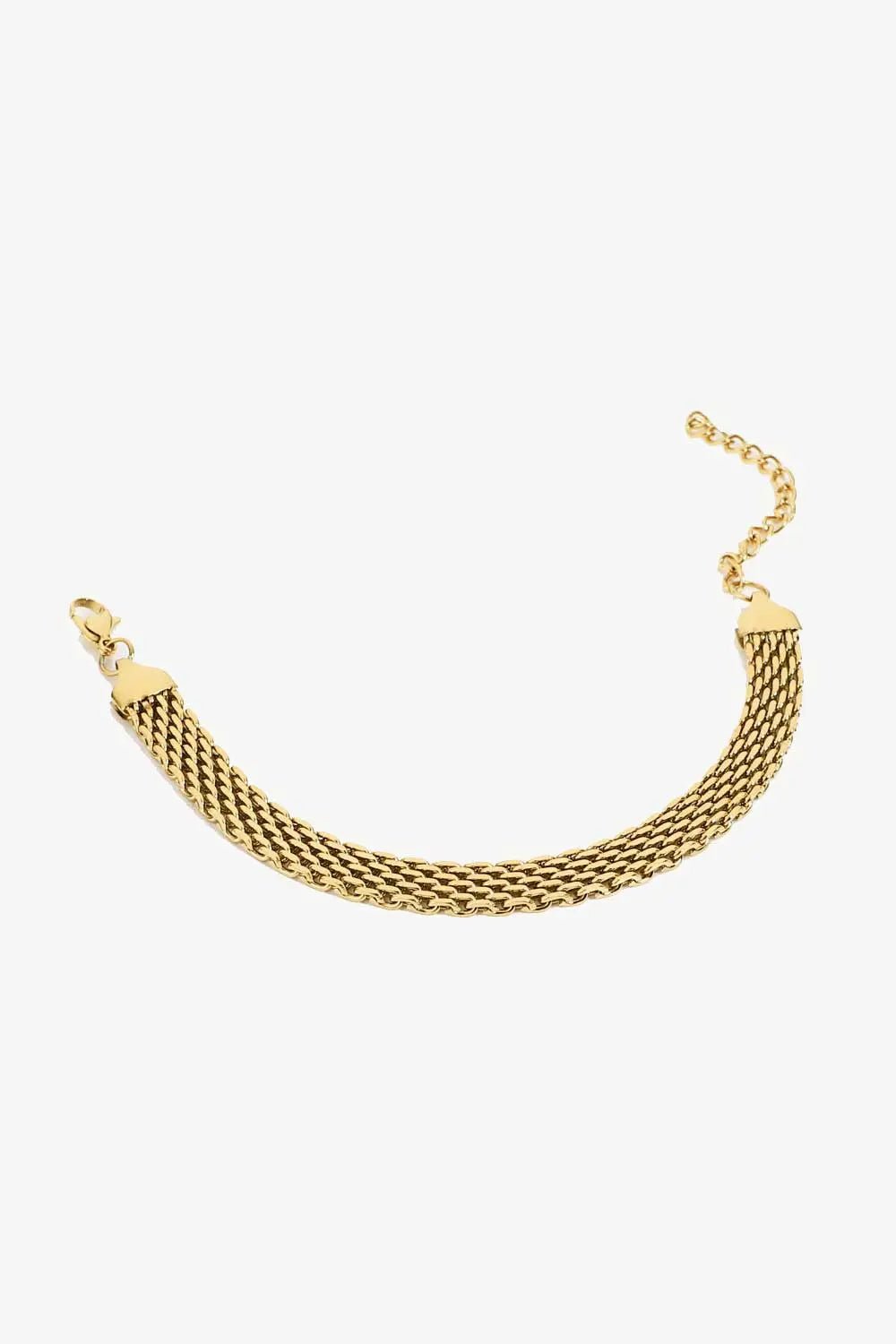 18K Gold - Plated Wide Chain Bracelet - SmileBen