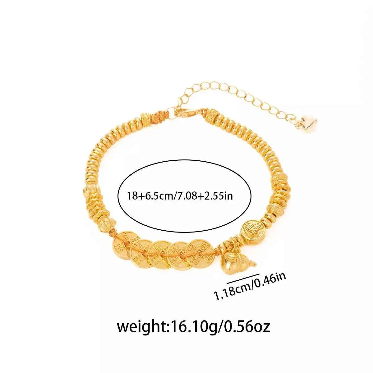 18K Gold - Plated Zinc Alloy Coin Bracelet - SmileBen