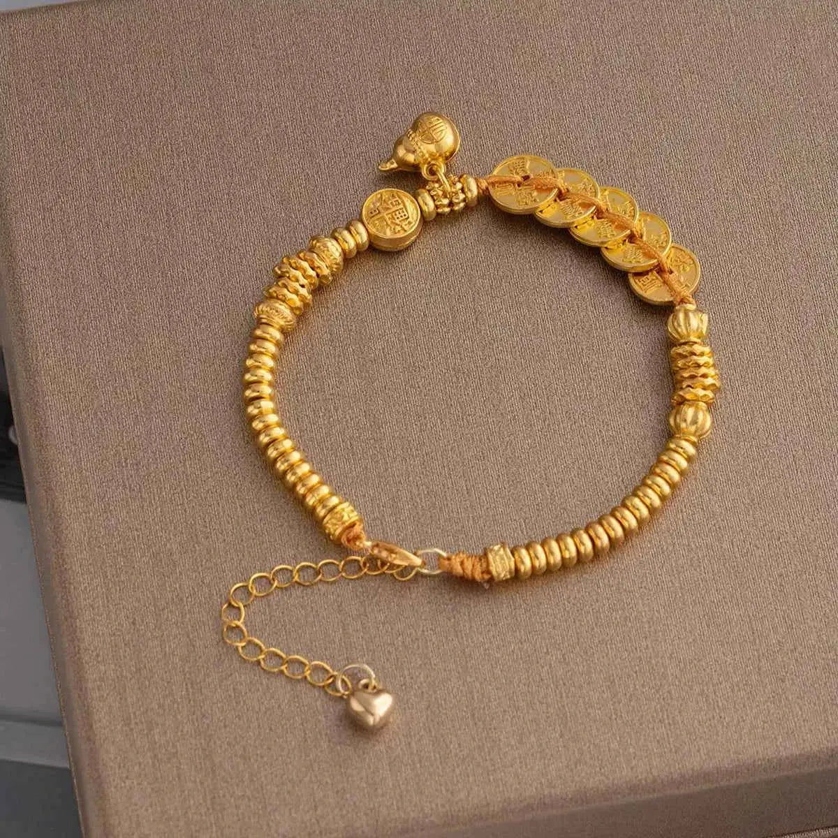 18K Gold - Plated Zinc Alloy Coin Bracelet - SmileBen