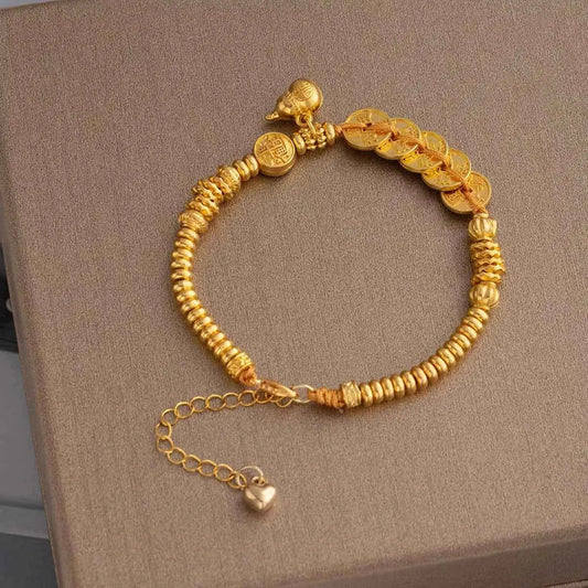 18K Gold - Plated Zinc Alloy Coin Bracelet - SmileBen
