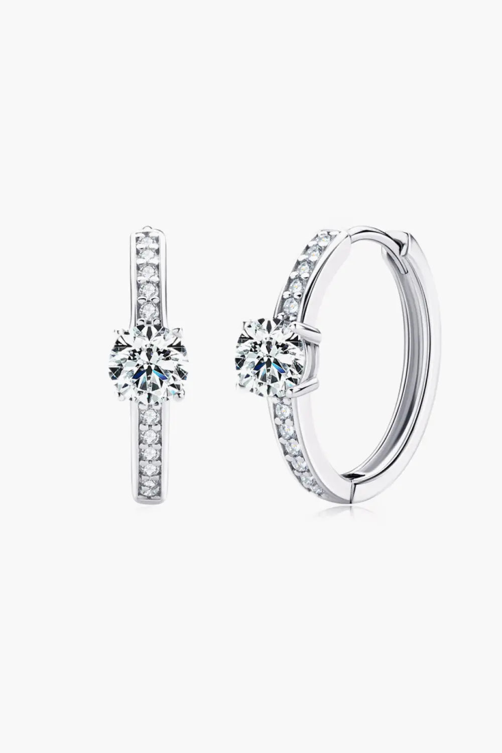 Carry Your Love 1 Carat Moissanite Platinum-Plated Earrings - SmileBen