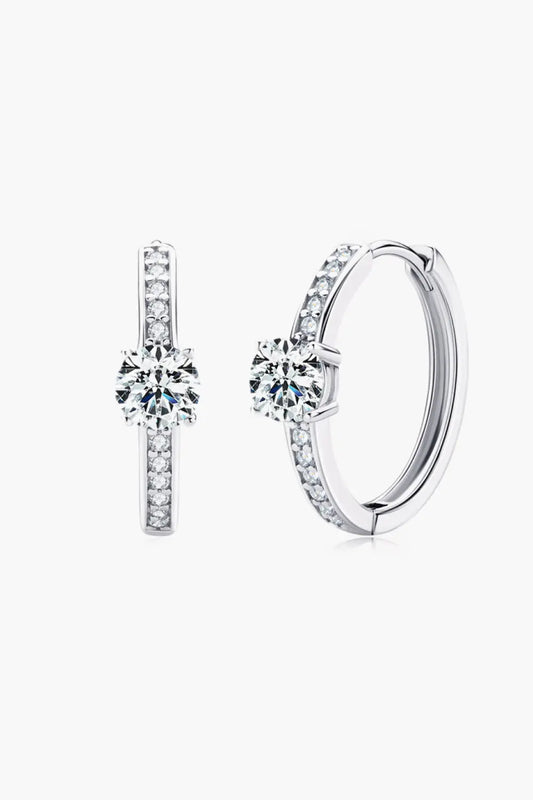 Carry Your Love 1 Carat Moissanite Platinum-Plated Earrings - SmileBen