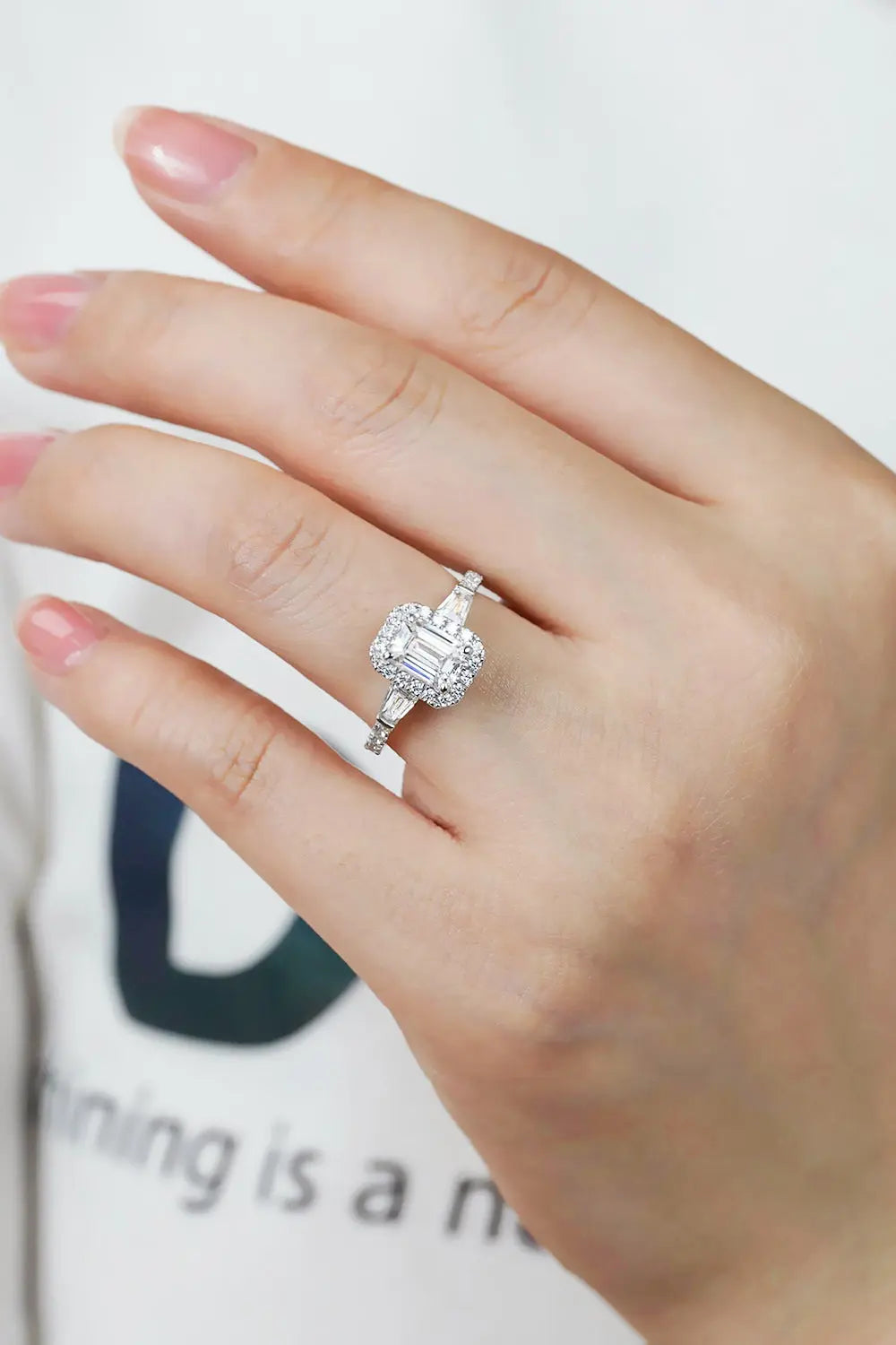 1 Carat Moissanite Geometric 925 Sterling Silver Ring - SmileBen
