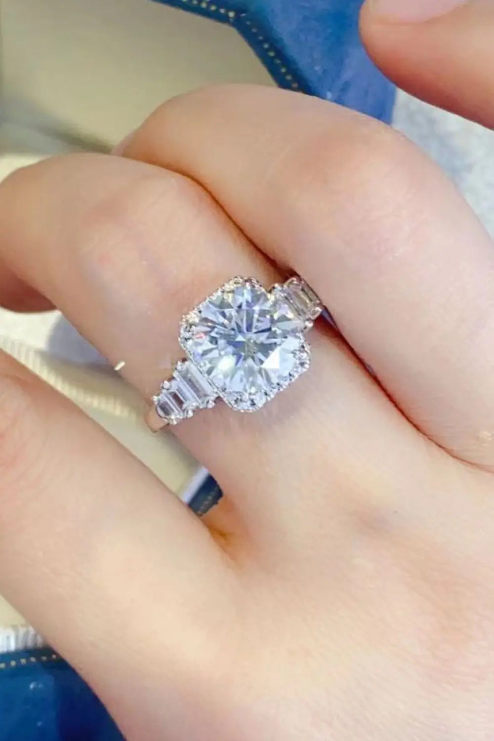 3 Carat Moissanite 925 Sterling Silver Ring - SmileBen