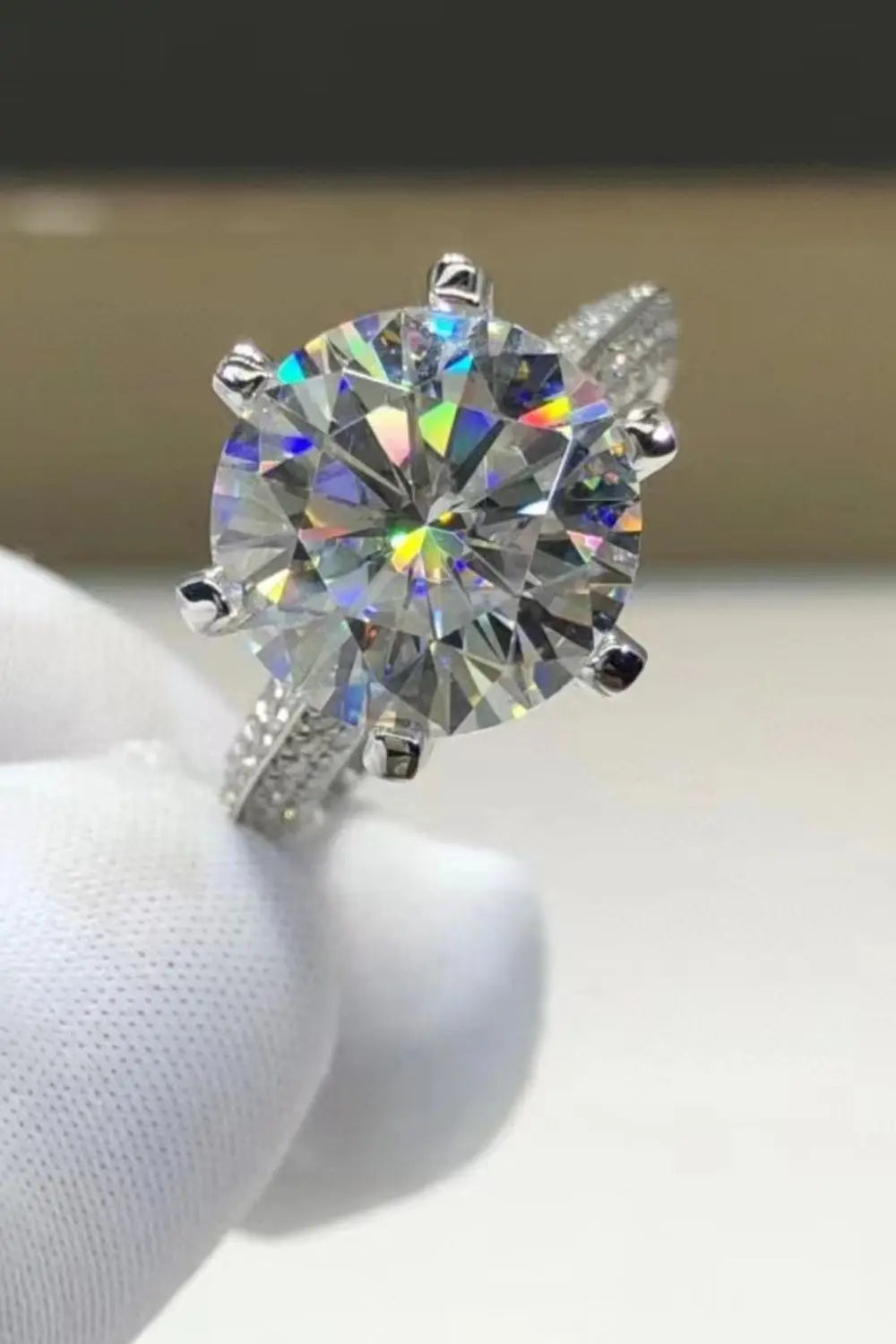 5 Carat  Moissanite 6-Prong Ring - SmileBen