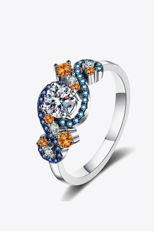 Moissanite Contrast 925 Sterling Silver Ring - SmileBen