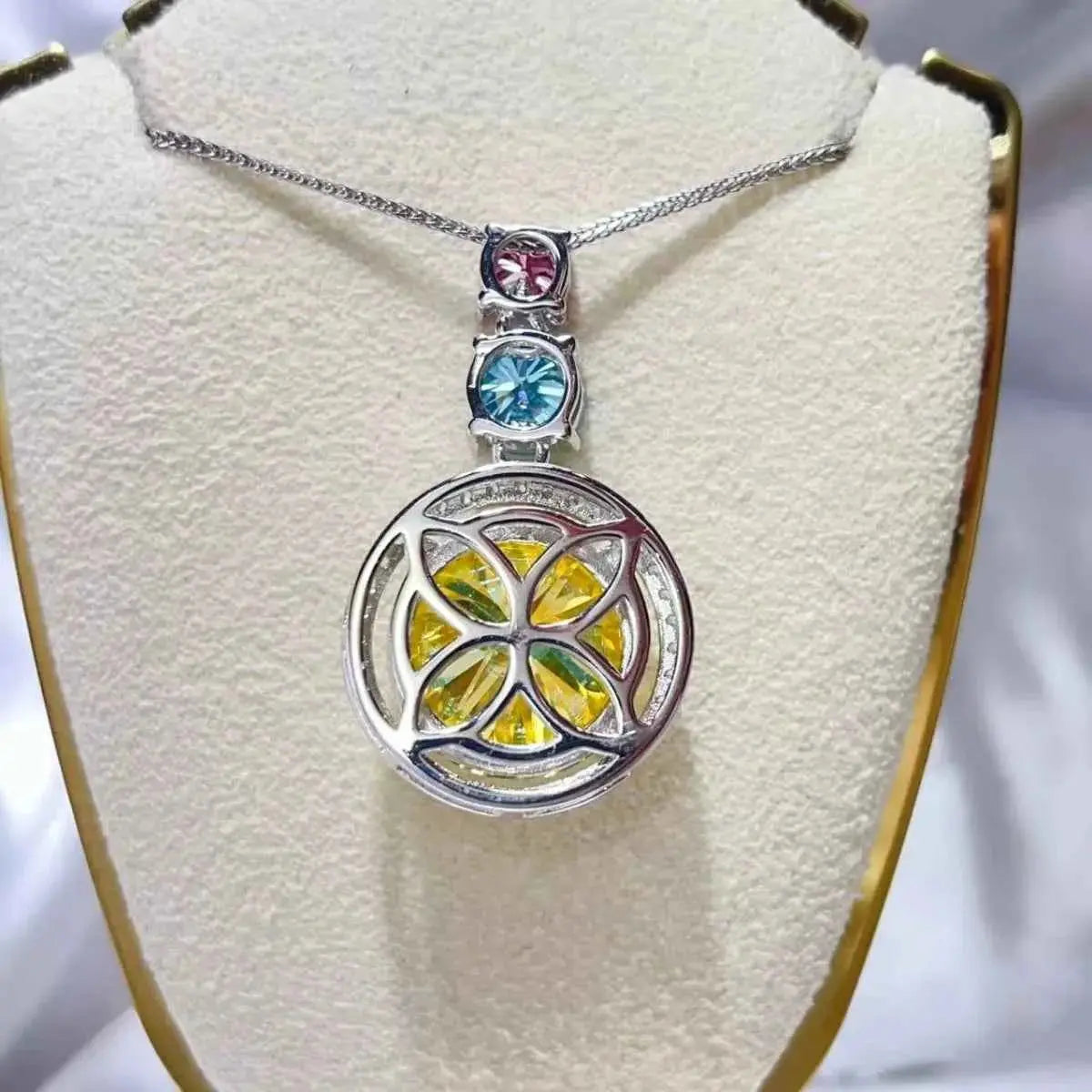 11.5 Carat Moissanite 925 Sterling Silver Necklace