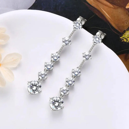 4 Carat Moissanite 925 Sterling Silver Earrings - SmileBen