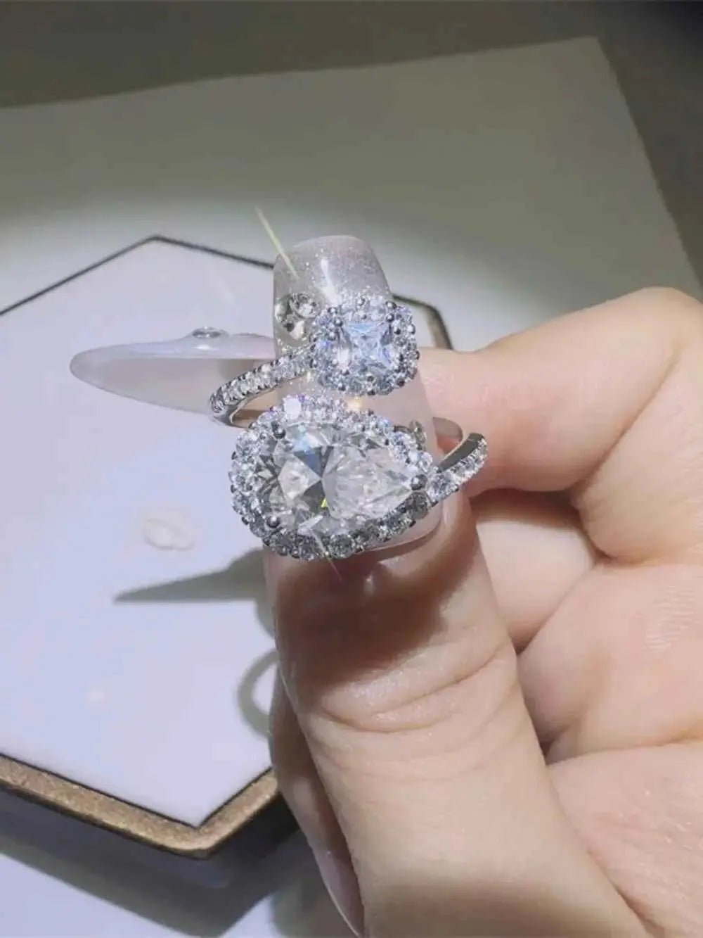 2 Carat Moissanite 925 Sterling Silver Bypass Ring - SmileBen