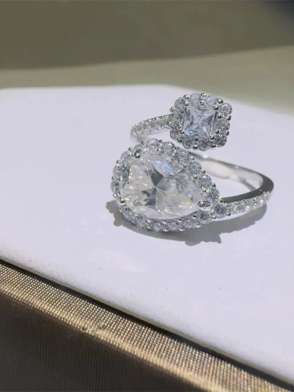 2 Carat Moissanite 925 Sterling Silver Bypass Ring - SmileBen