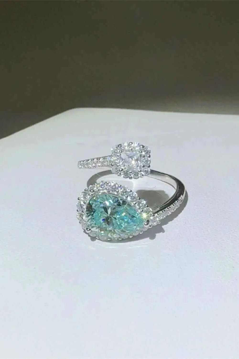 2 Carat Moissanite 925 Sterling Silver Bypass Ring - SmileBen