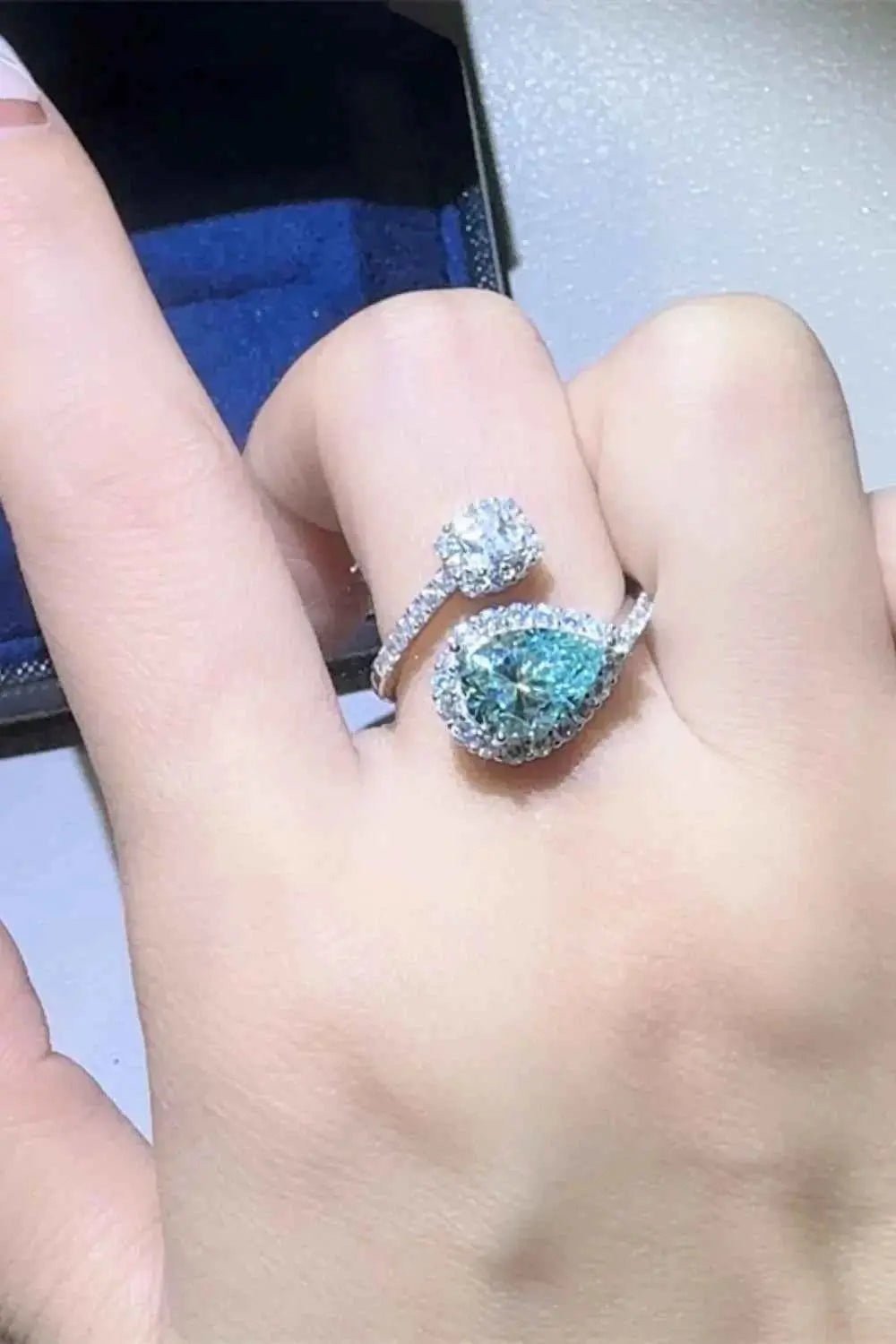 2 Carat Moissanite 925 Sterling Silver Bypass Ring - SmileBen