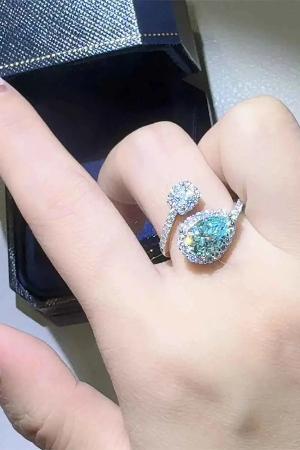 2 Carat Moissanite 925 Sterling Silver Bypass Ring - SmileBen