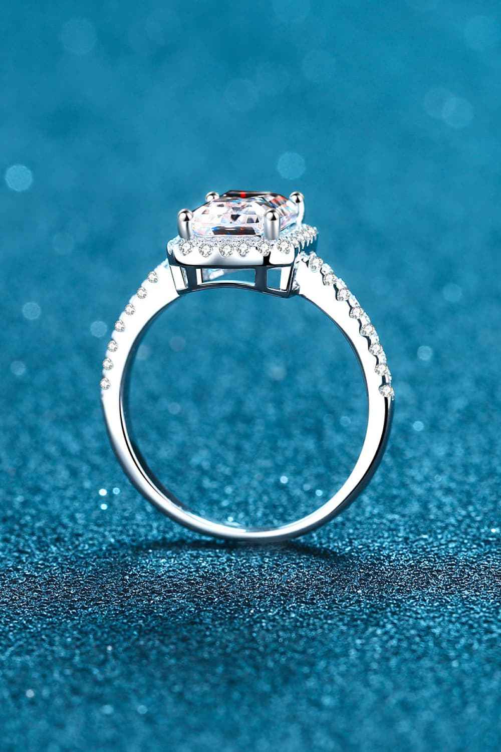 2 Carat Moissanite 925 Sterling Silver Halo Ring - SmileBen