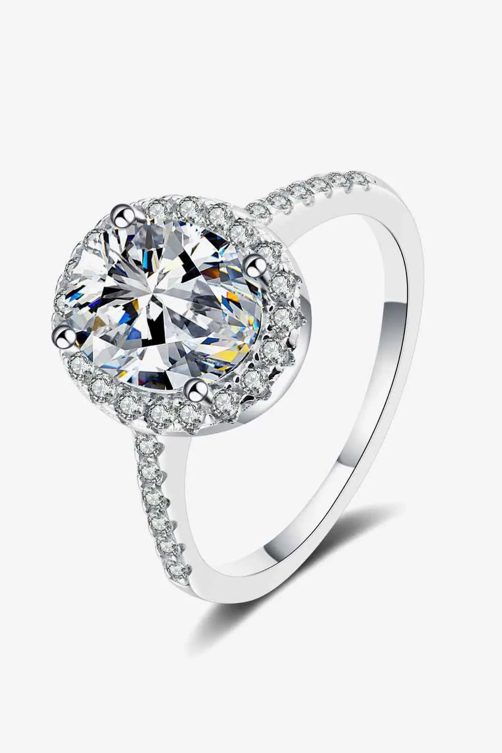 2 Carat Moissanite 925 Sterling Silver Halo Ring - SmileBen