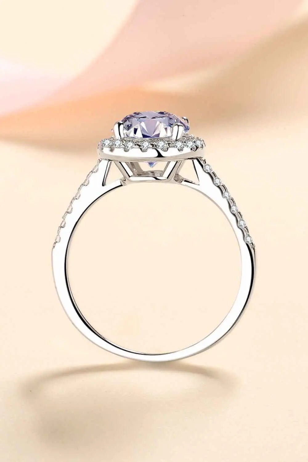 2 Carat Moissanite 925 Sterling Silver Halo Ring - SmileBen