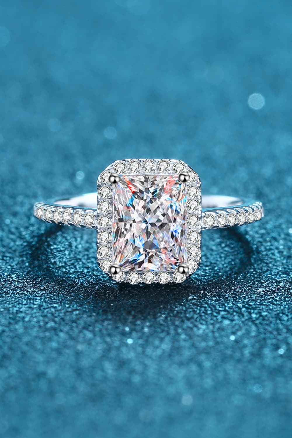 2 Carat Moissanite 925 Sterling Silver Halo Ring - SmileBen