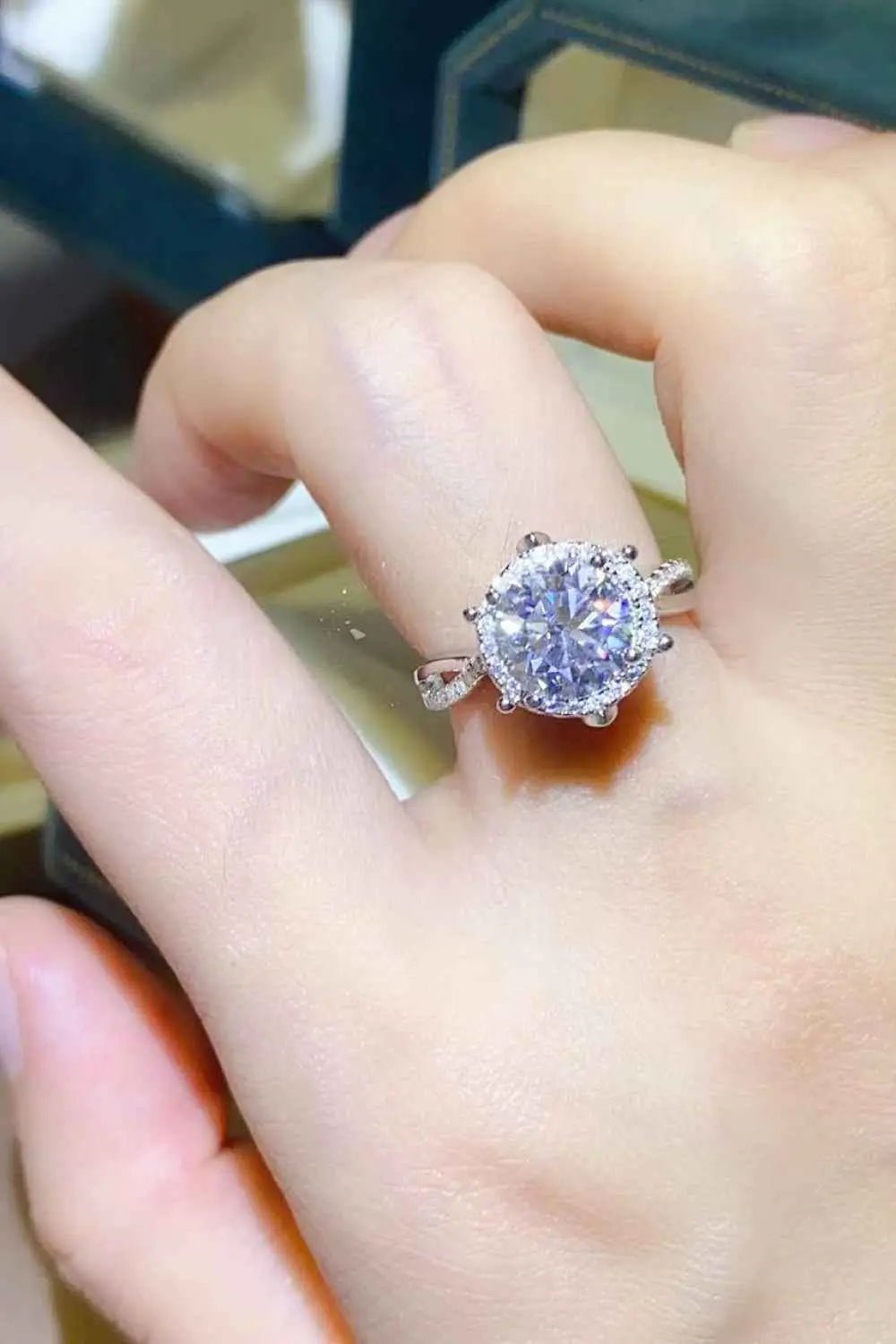 2 Carat Moissanite 925 Sterling Silver Ring - SmileBen
