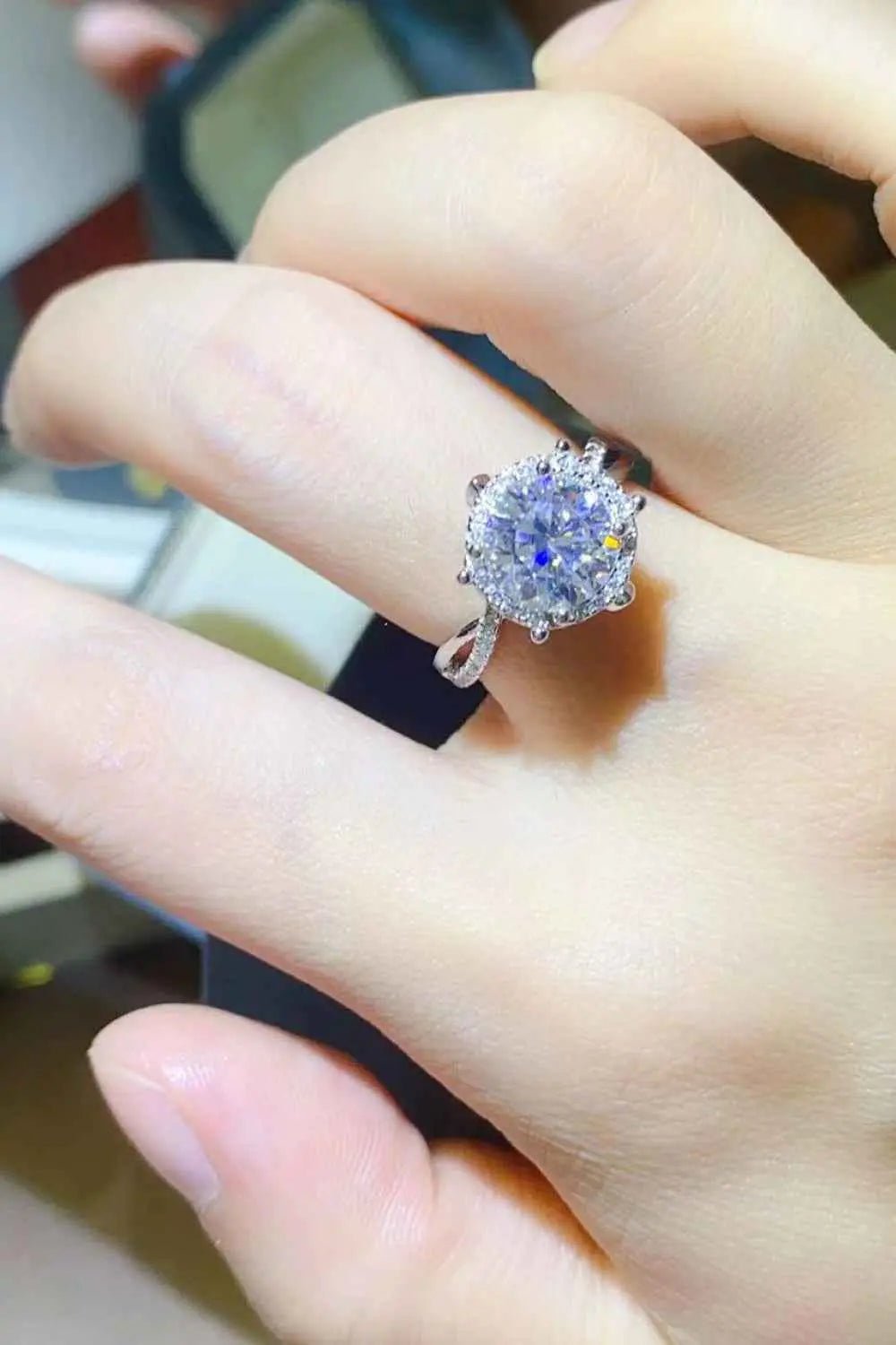 2 Carat Moissanite 925 Sterling Silver Ring - SmileBen