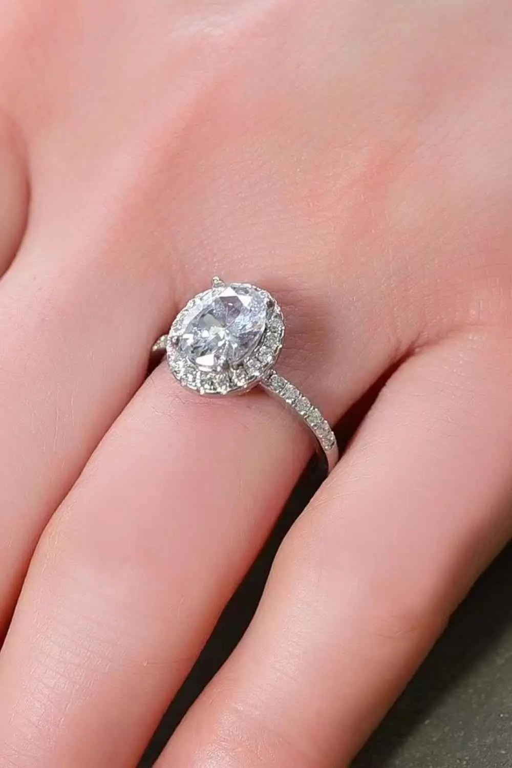 2 Carat Moissanite Platinum - Plated Ring - SmileBen