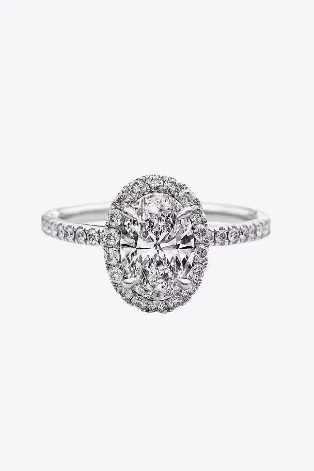 2 Carat Moissanite Platinum - Plated Ring - SmileBen