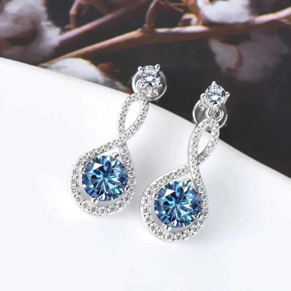 1 Carat Moissanite 925 Sterling Silver Earrings - SmileBen