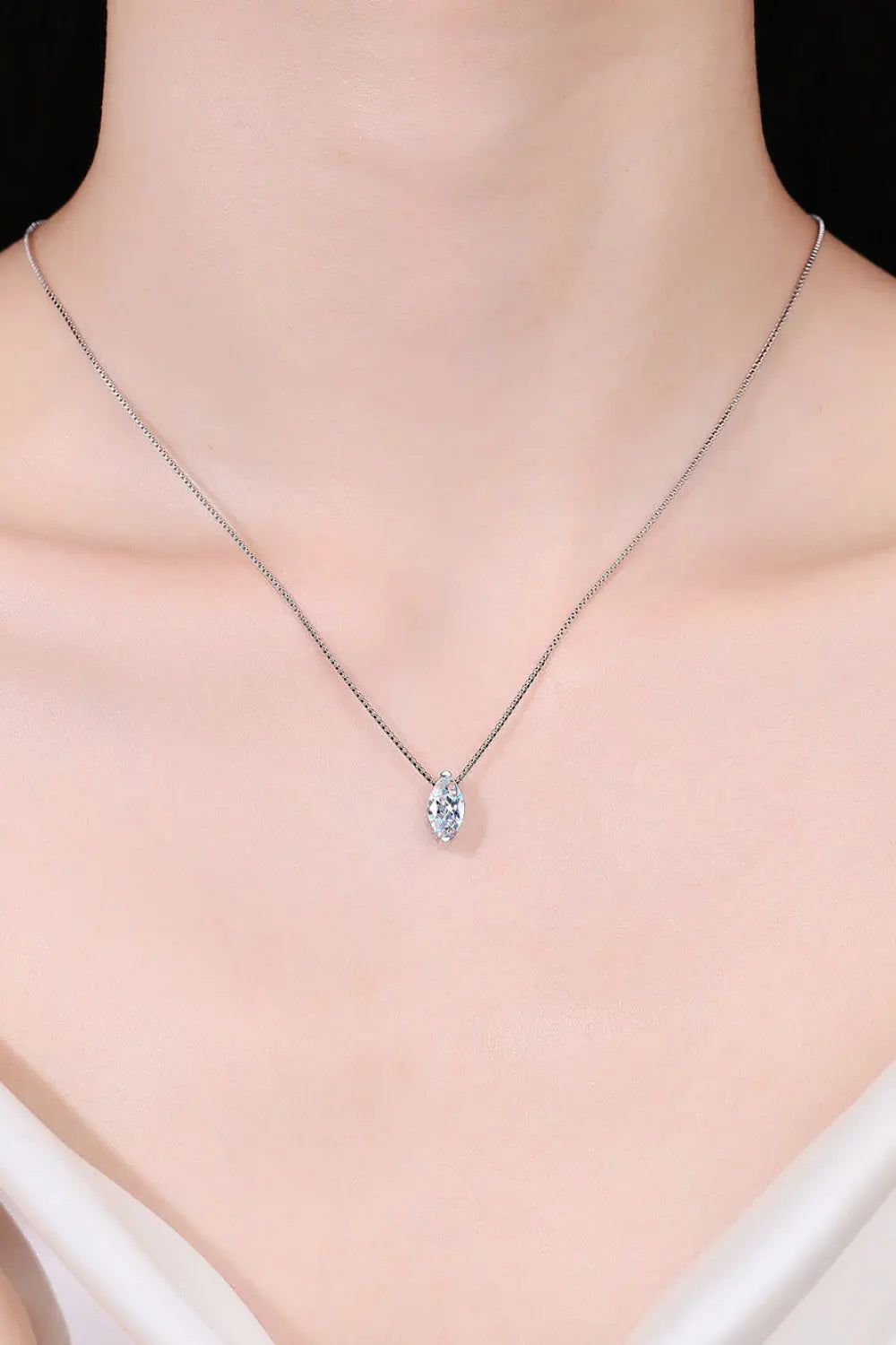 1 Carat Moissanite 925 Sterling Silver Necklace - SmileBen