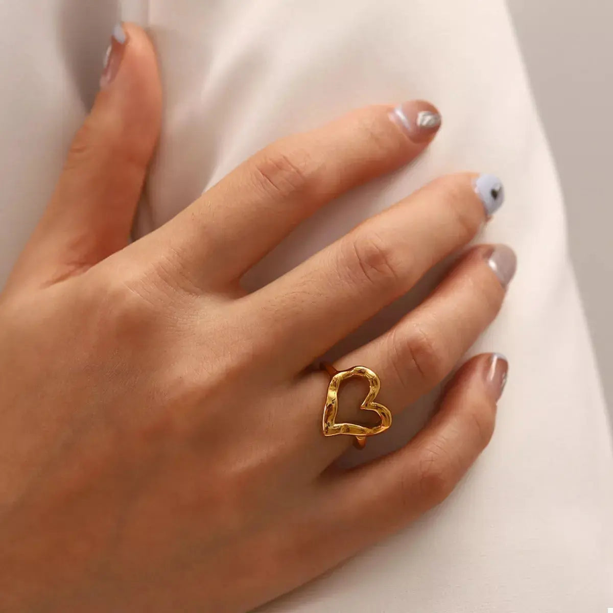 18K Gold-Plated Heart Ring - SmileBen