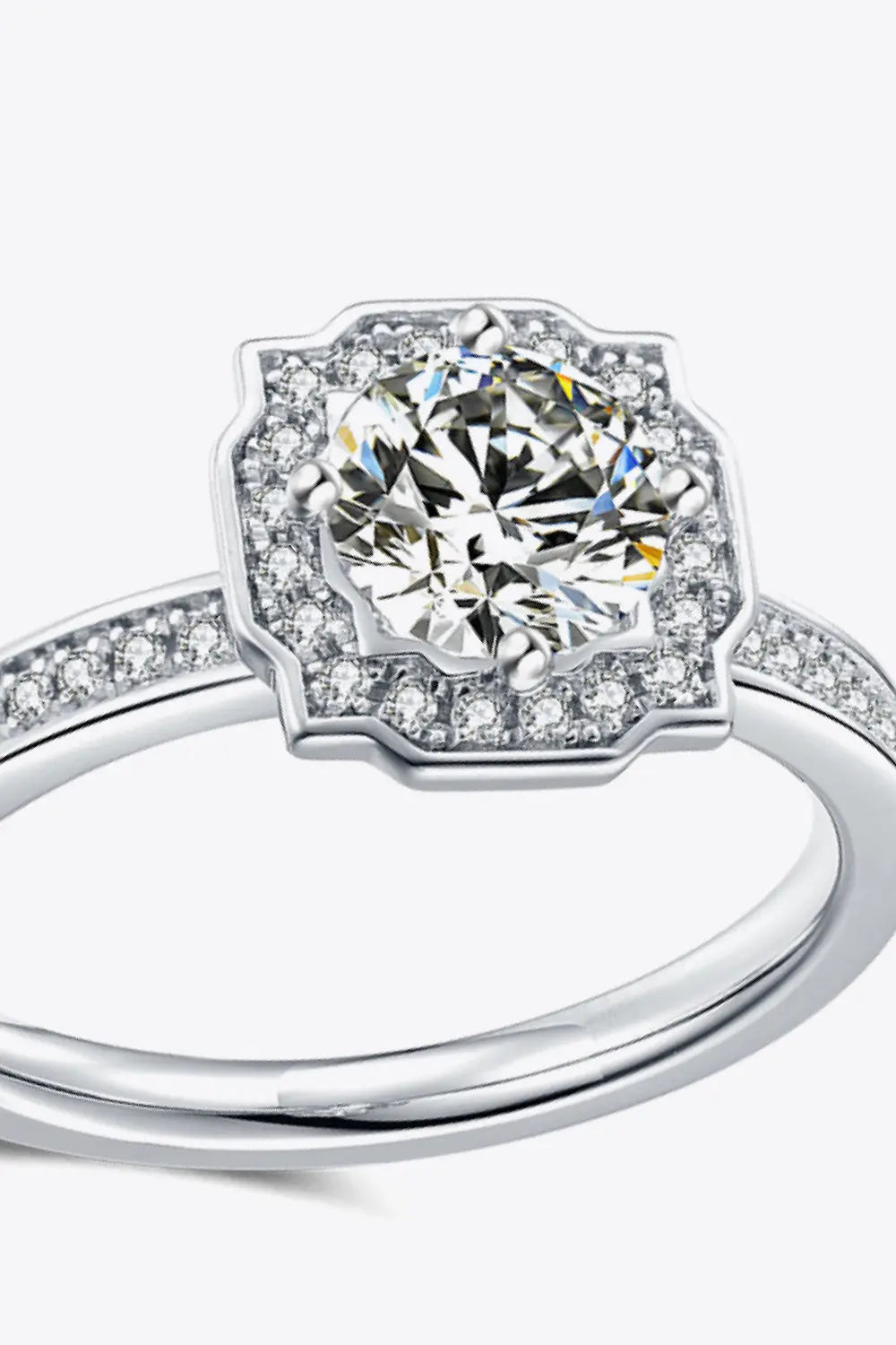 1 Carat Moissanite Platinum-Plated Ring - SmileBen
