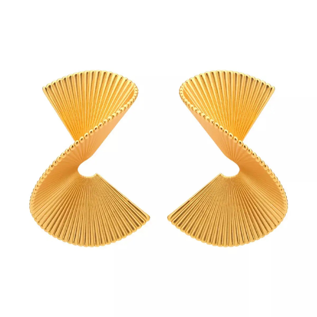18K Gold-Plated Copper Fan-Shaped Earrings - SmileBen