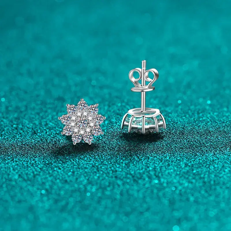 925 Sterling Silver Moissanite Zircon Stud Earrings - SmileBen