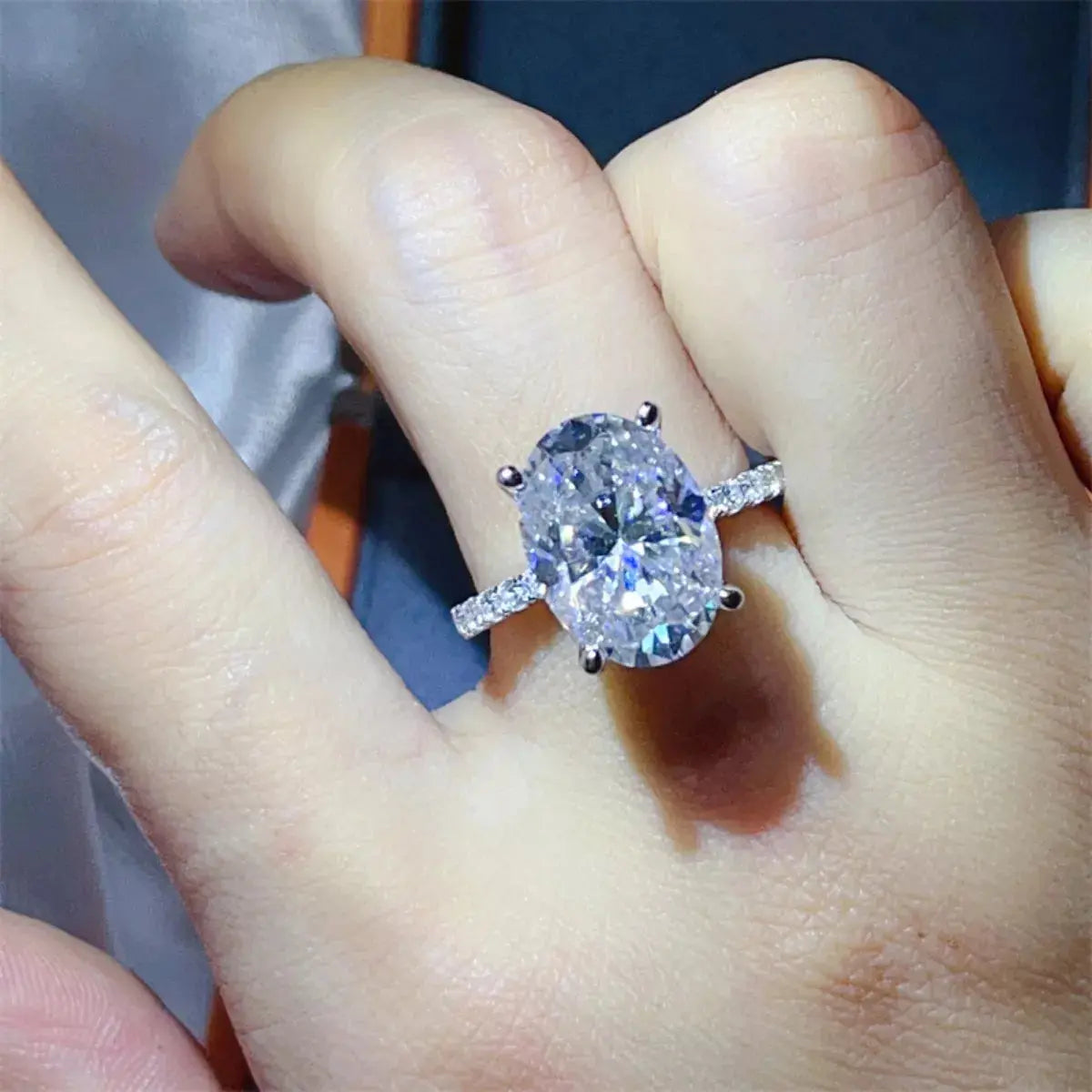 8 Carat Moissanite 925 Sterling Silver Ring - SmileBen